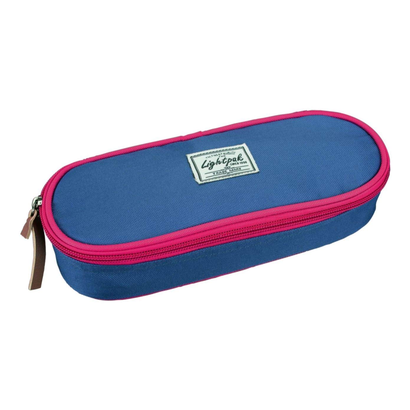 Lightpak 46142 Wild Child Pen Case in Red/Blue Polyester Pencil Case with Large Main Compartment and 4 Elastic Bands Approx. 9.5 x 23.5 x 5 cm
