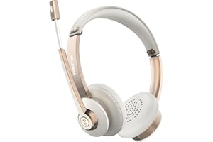 Vonztek Wireless Headset, Bluetooth Headphones with Microphone Noise Cancelling, 26hrs Wireless Headset with Mic Mute for Smartphone/Laptop/Zoom/Teams/Call Center/Home/Office