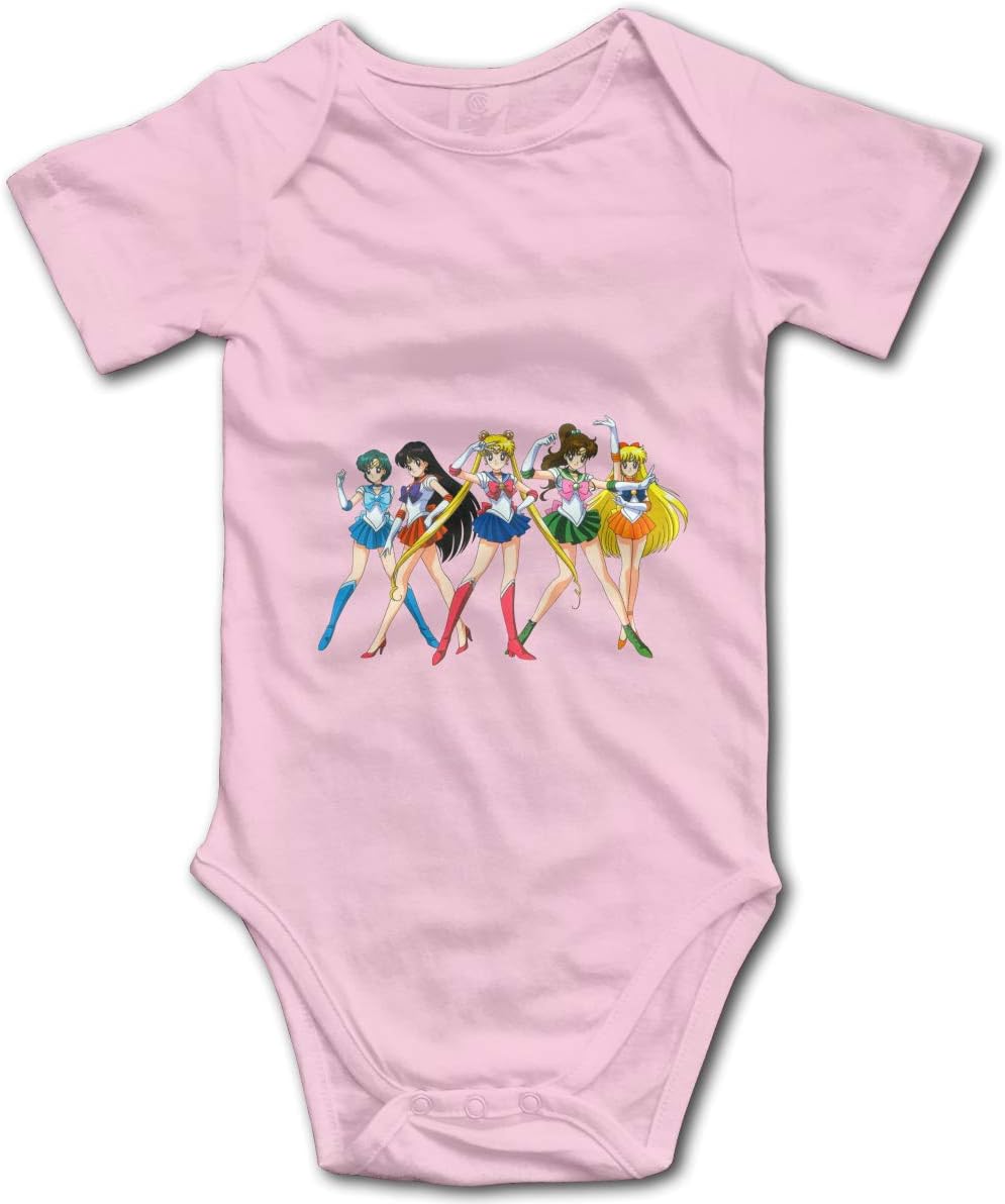 RQKTAKEJOK Baby Bodysuits Short Sleeve Infant Sailor Manga Moon Onesies Jumpsuit for Boys Girls
