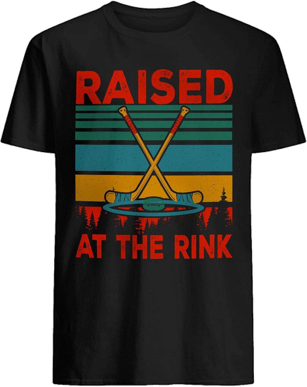 Ice Hockey Shirt Vintage Retro Raised at The Rink Funny Ice