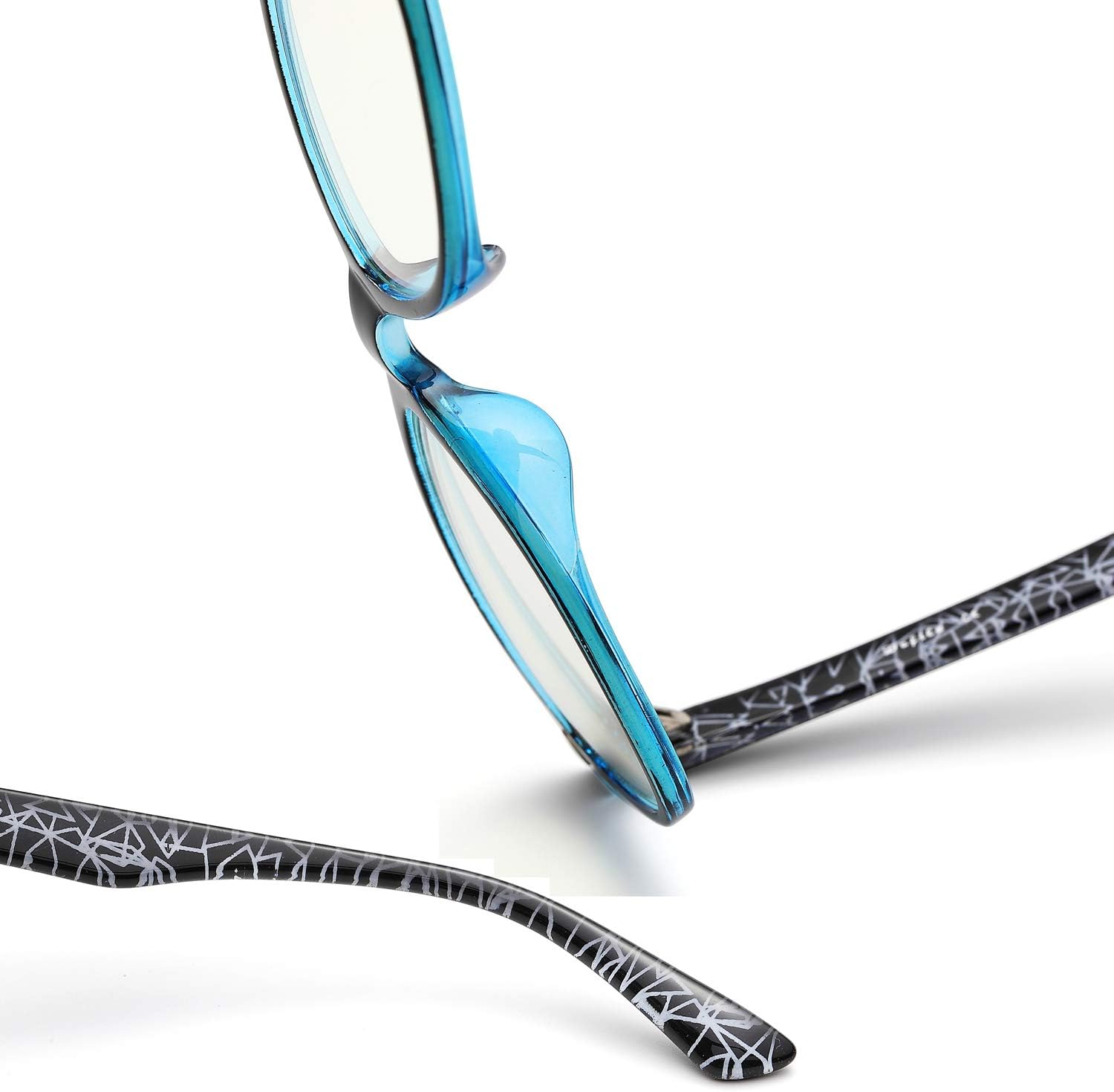 Jnadeoo Blue Light Blocking Glasses for Women and Men, Lightweight TR90 Class Frame Clear Lenses for Eye Protection, Anti Eyestrain, Help Sleep Better Computer Gaming Glasses(Light Blue Color)