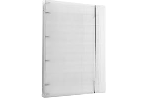 ACKEIVTO A4 Ring Binder Cover, Transparent PVC, 4-Ring Design, 10.6 x 12.9 x 1.6 inches (1)