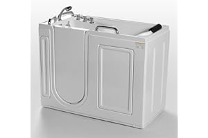 Empava 52.5 in. Acrylic Walk-in Tub Freestanding Soaking SPA Bathtub With Left Side Door