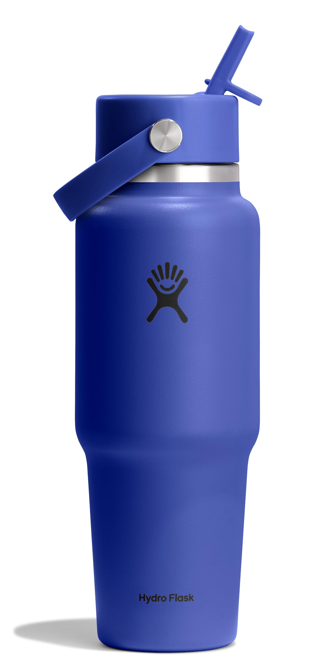 Hydro Flask Travel Water Bottle - Insulated Stainless Steel - Wide Straw Lid, Non Spill, Leakproof in 32 Oz Capri Blue Image