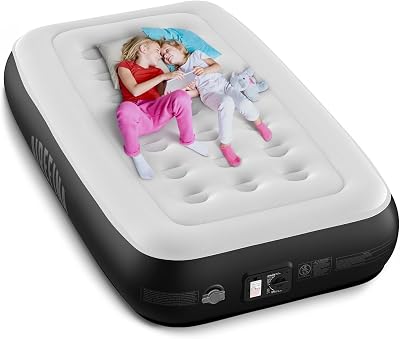 Airefina Single Airbed with Built-in Pump 33cm Self-Inflating Portable