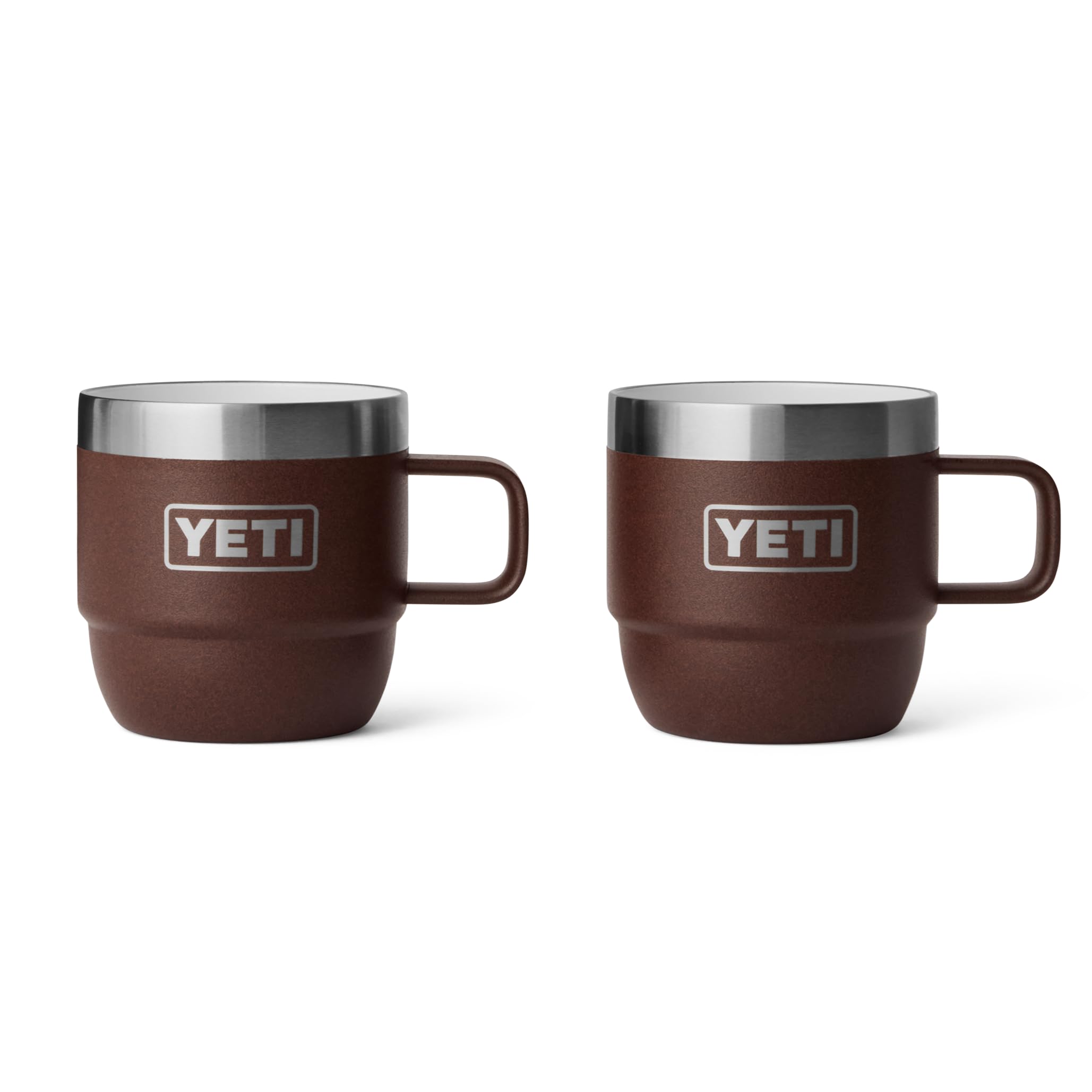 YETI Rambler Espresso Mug, Vacuum Insulated Stainless Steel Stackable Mug, Wetlands Brown, 2 Pack 6 oz (177 ml)