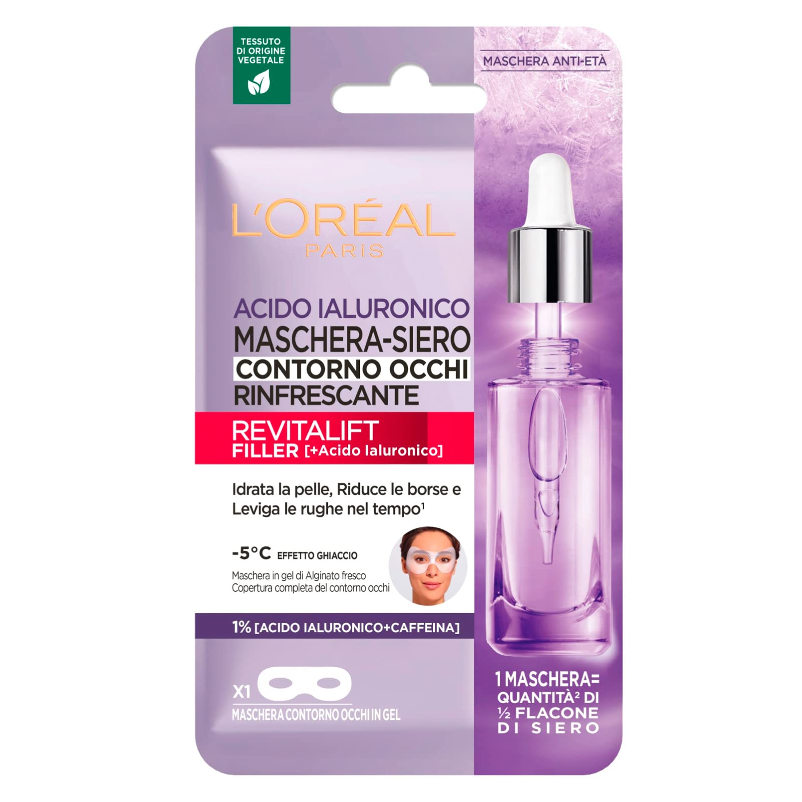 L'Oréal Paris Revitalift Textured Refreshing Eye Contour Mask with Hyaluronic Acid and Caffeine