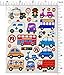 Jazzstick 10-Sheet Vehicle Flower Dinosaur Fun Sticker Value Pack Bulk 03