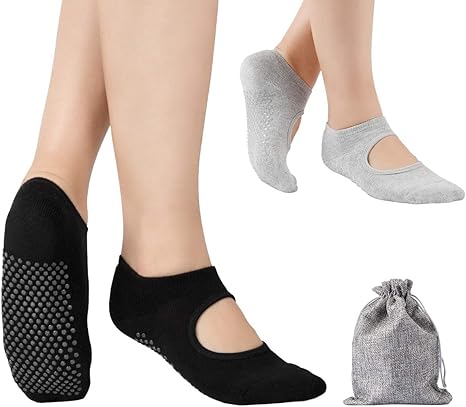 Tusscle Calcetines Yoga, 2Pcs Y 4Pcs Pilates Calcetines Antideslizantes Mujer Hombre para Yoga, Pilates, Ballet,Fitness Antideslizantes [35-41 EU]: Amazon.es: Deportes y aire libre