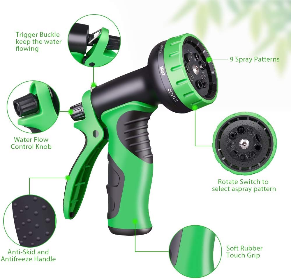 KURTVANA Expandable Garden Hose with 9 Function Nozzle,Durable Flexible Water Hose,3/4" Solid Brass Connectors,Extra Strength Fabric, Lightweight Expanding Hose(25ft+5ft): Home Improvement