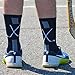 ChalkTalkSPORTS Hockey Half Cushioned Crew Socks | Crossed Sticks | Black/Gray