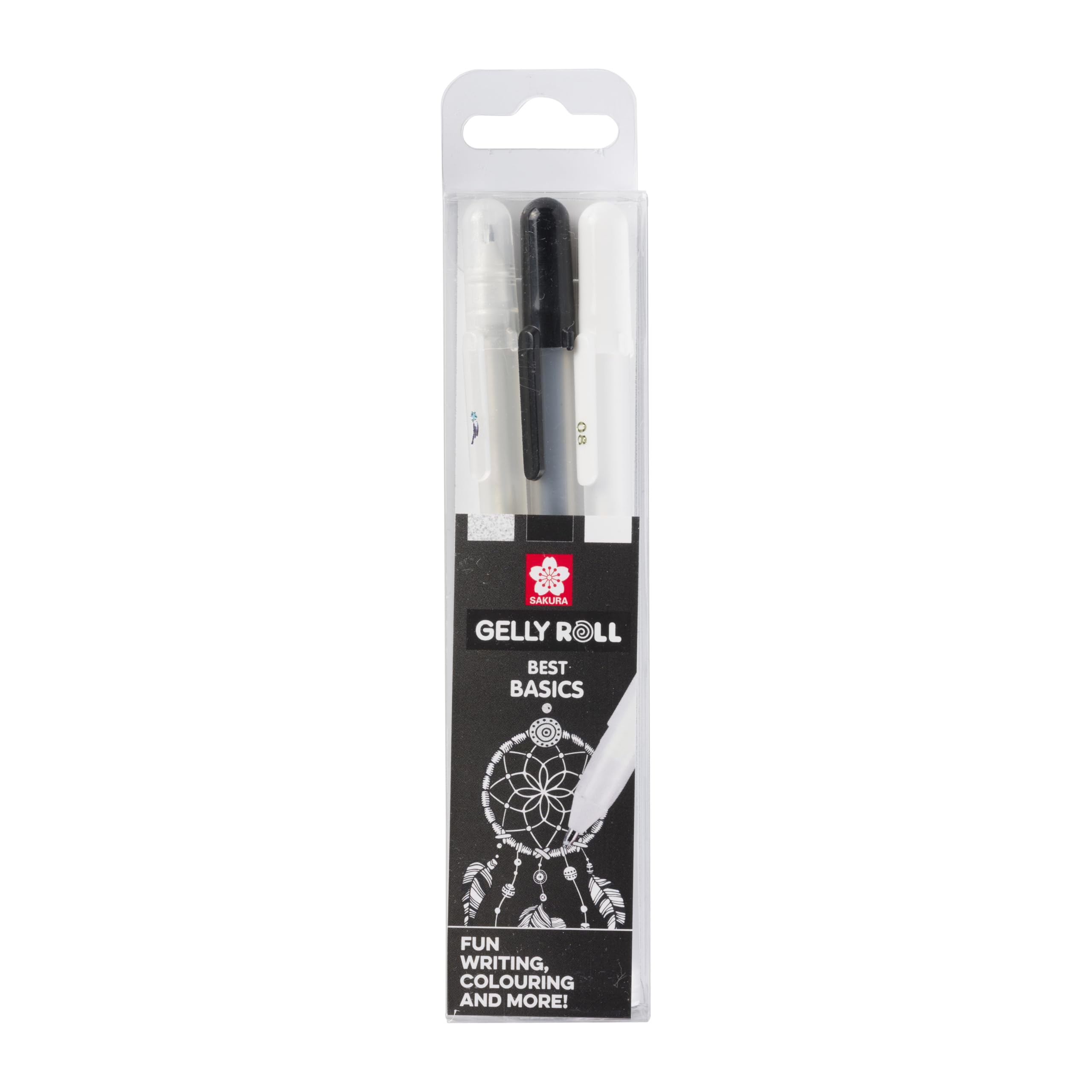 Sakura-Gelly Roll Clear White Black, Set of 3 Pens, POXPGBMIX3B