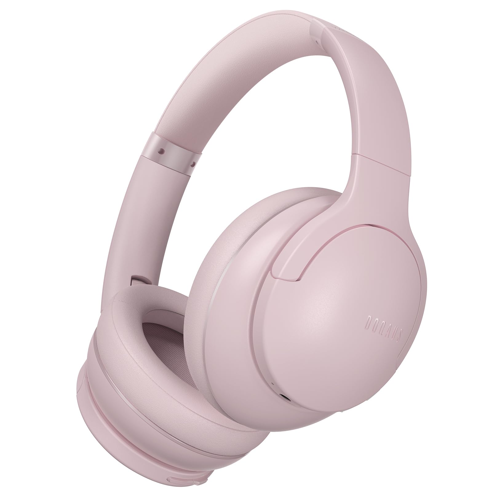 DOQAUS Bluetooth Headphones Over Ear, 90H Playtime Bluetooth 5.3 Wireless, 3 EQ Mode, HiFi Stereo Bass Headphones with Mic, Soft Earmuff, Foldable for Phone/PC (Pink)