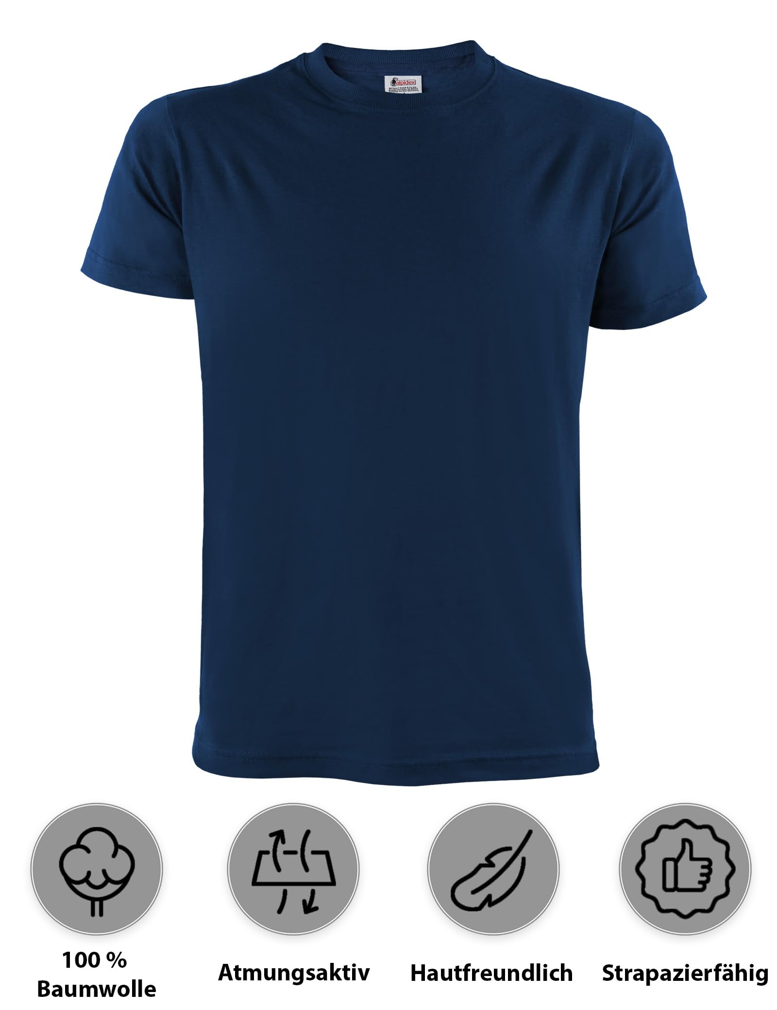 ALPIDEX Herren T-Shirts 5er Set Basic Rundhals 100% Baumwolle Earth M 2