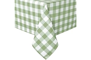 Hiasan 60 x 120 Inch Checkered Tablecloth Rectangle - Stain Resistant, Spillproof and Wahable Gingham Table Cloth for Outdoor