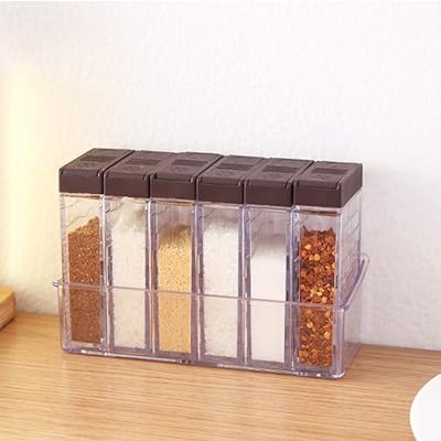 Piece Clear Acrylic Seasoning Rack Spice Pots Kuwait Ubuy