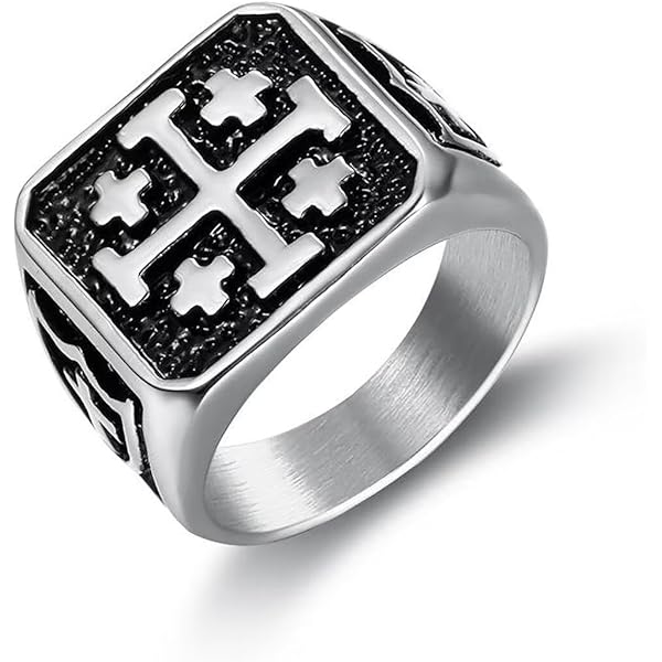 Valily Lorraine Cross Ring Gold Stainless Steel Big Crux Vera