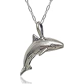 EnCharmed Sterling Silver Orca Killer Whale - Guardian of the Sea - Nautical and Marine Themed Charm Necklace, 18"