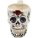 Day of the Dead Skull with Rose Ceramic Mug