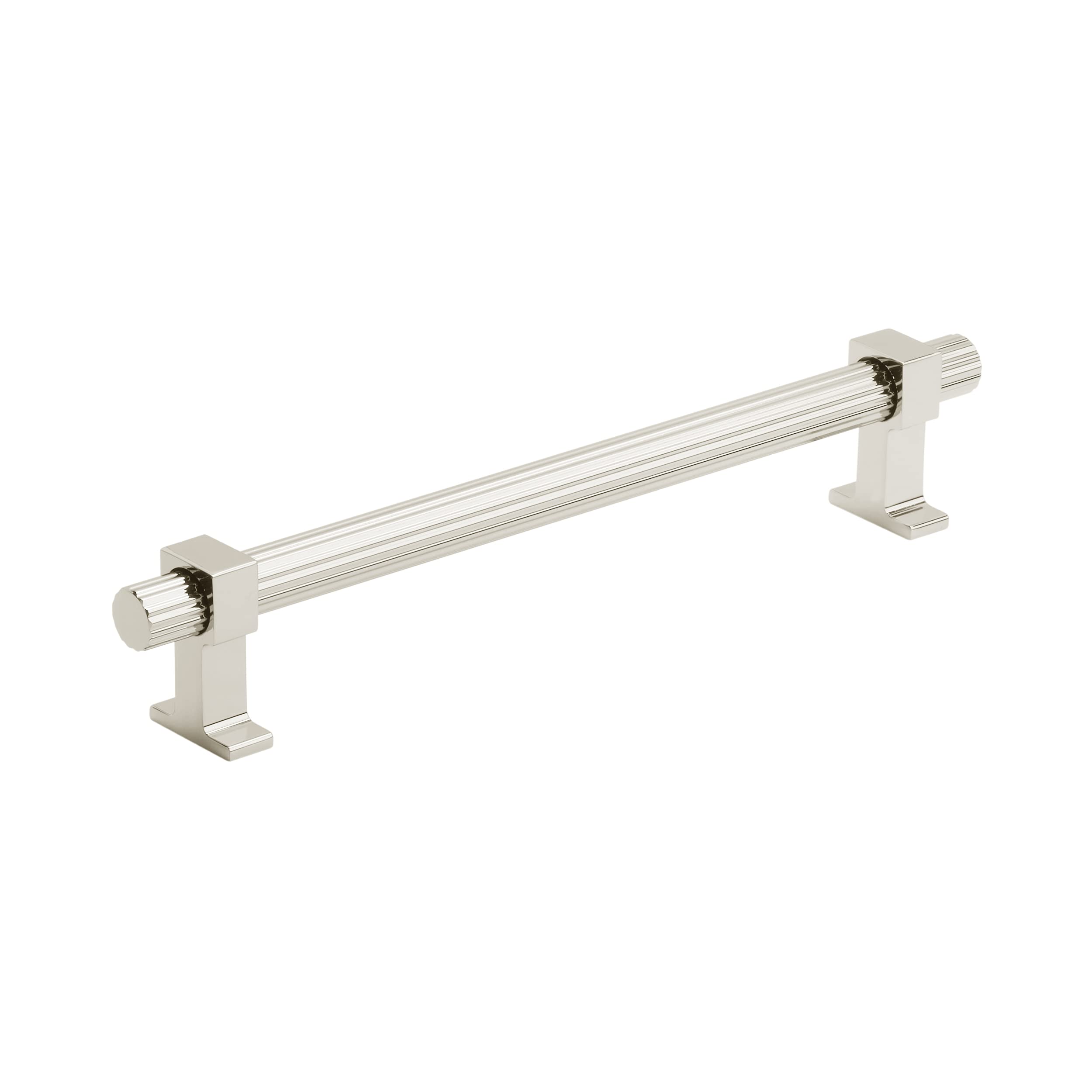 Photo 1 of Amerock | Cabinet Pull | Polished Nickel | 6-5/16 inch (160 mm) Center to Center | Carrigan | 1 Pack | Drawer Pull | Drawer Handle | Cabinet Hardware