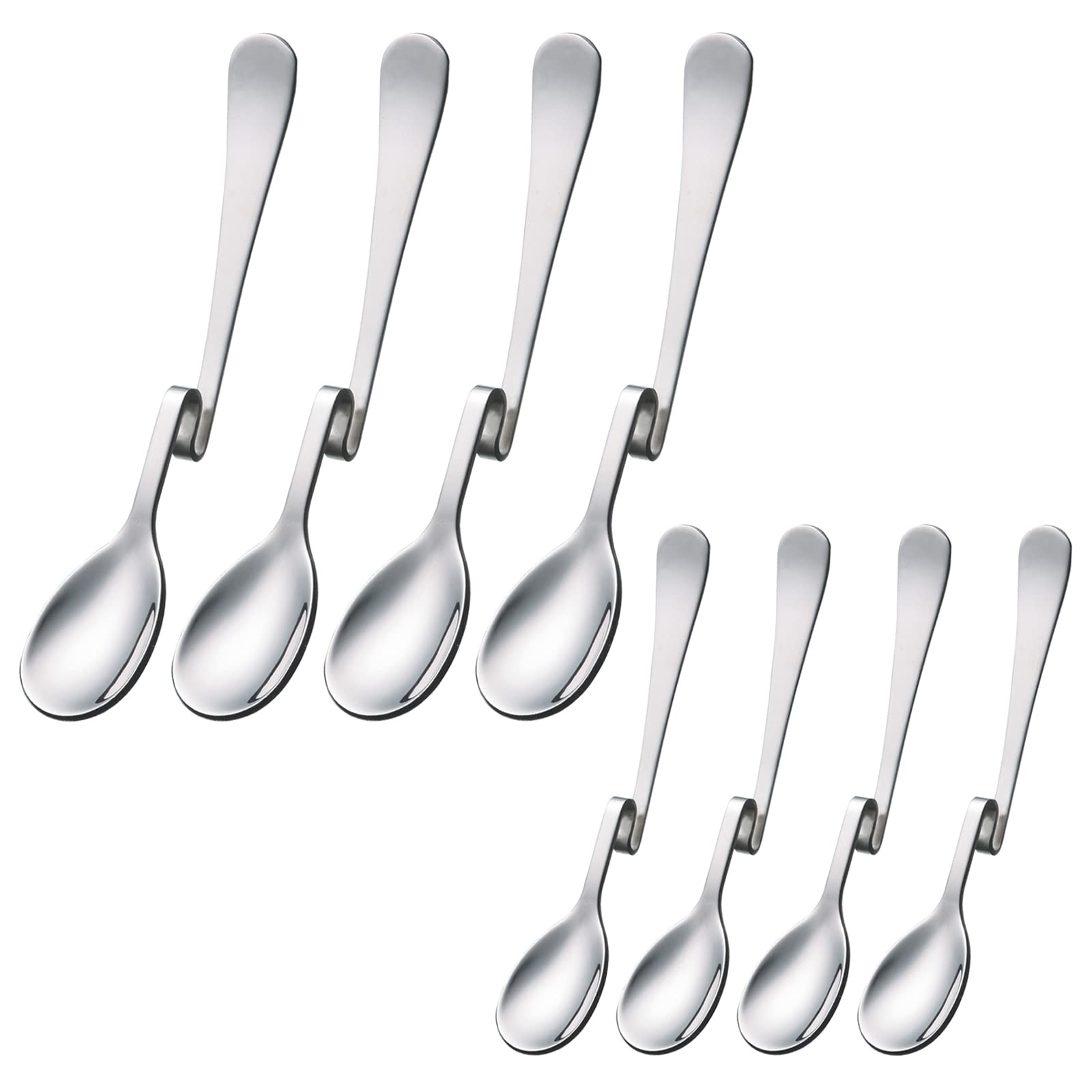 8-Piece Stainless Steel Jar & Latte Spoon Set, Dishwasher Safe, 410 Material
