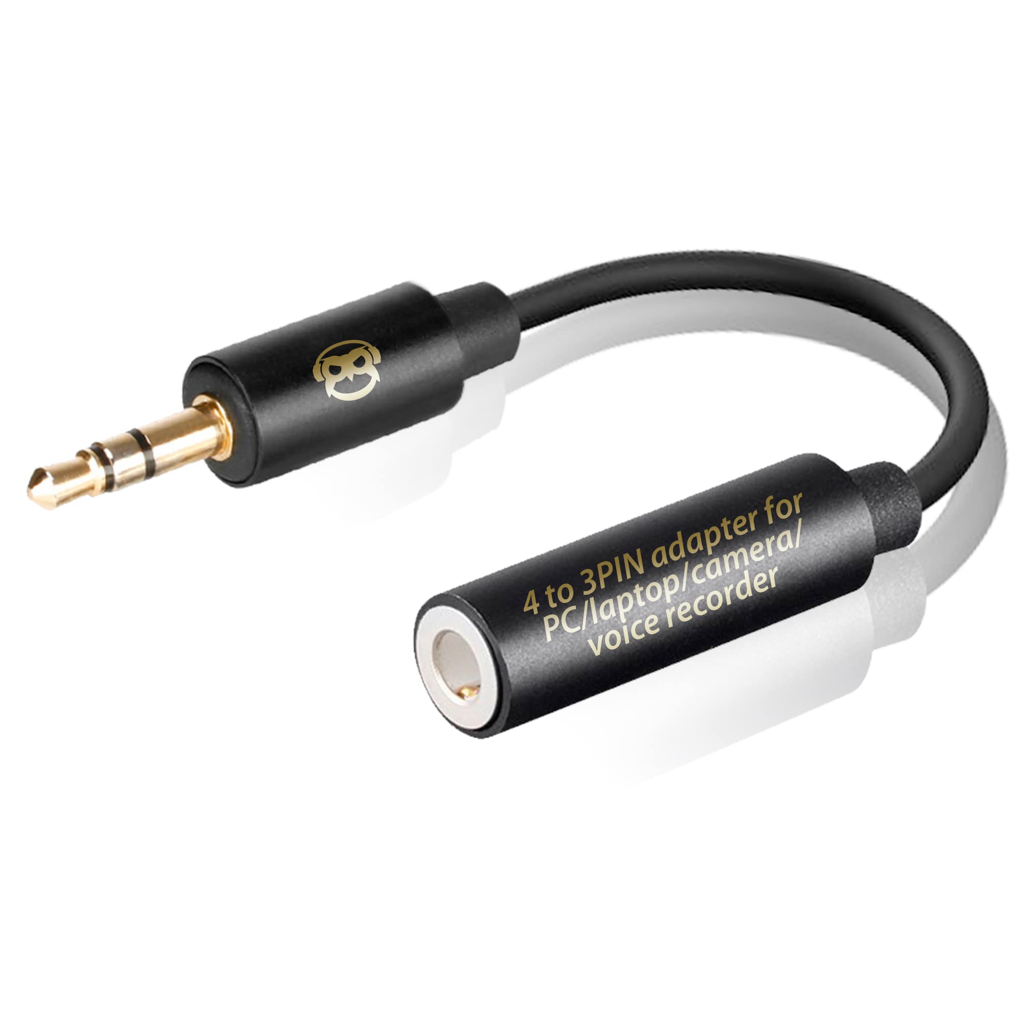 TRRS to TRS Aux Male to Female Adapter Stereo - TRRS Adapter for iPhone and Android - Microphone 3.5mm Jack Adapter - Male Female Adapter for Lavalier Lapel Microphone