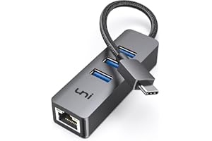 USB C to Ethernet Adapter, uni USB-C Hub with RJ45 Gigabit, [Thunderbolt 3/4 Compatible] USB 3.0 Multiport Hub for MacBook Pr