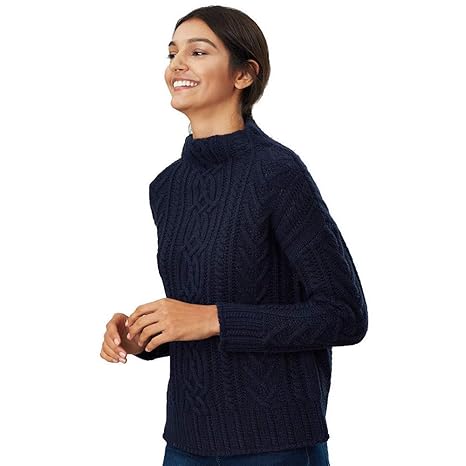 Joules Womens Jamie Cable Knit Roll Neck Knitted Jumper