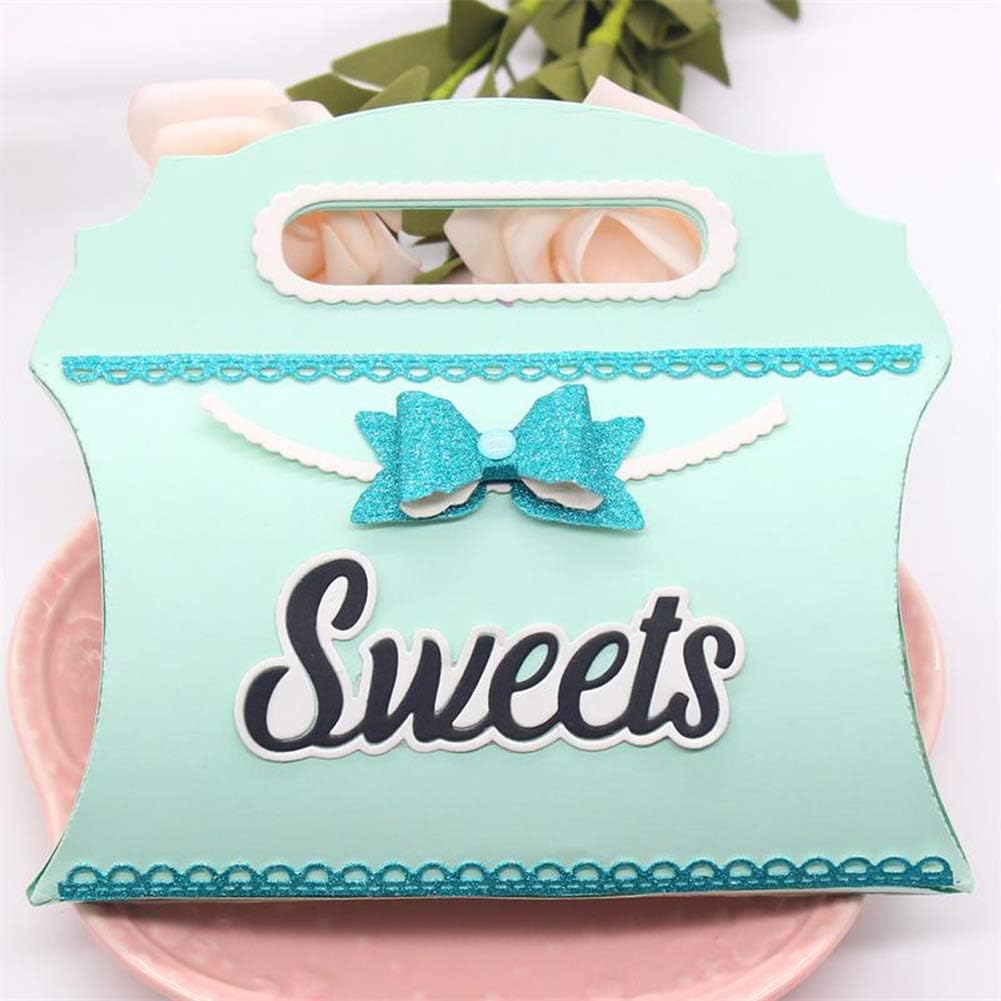 Kuizhiren1 Cutting Dies,Die Cuts,Handbag Gift Box Metal Cutting Dies DIY Scrapbook Emboss Paper Cards Art Stencil Silver