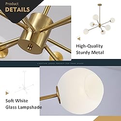 BOKT 6 Lights Modern Sputnik Chandeliers Globe