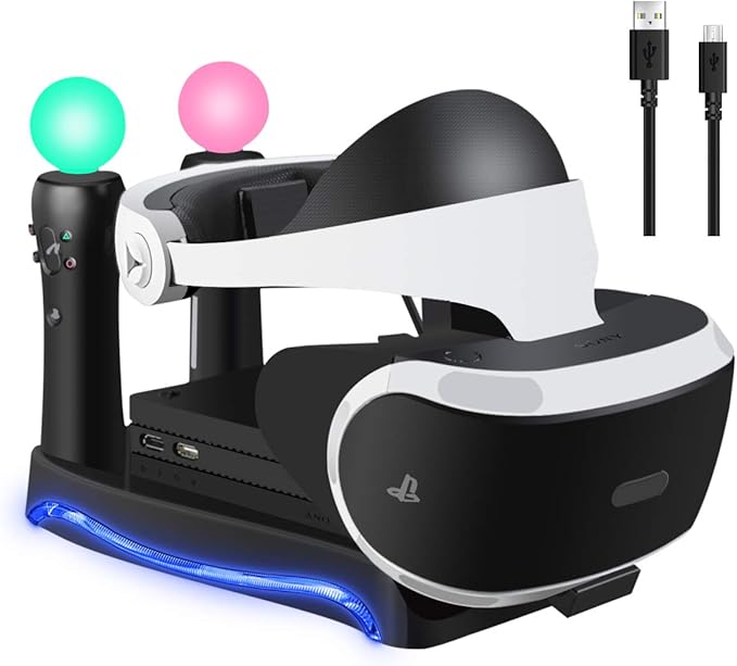 LIDIWEE 4in1 PSVR Charging Display Stand with PlayStation VR Storage