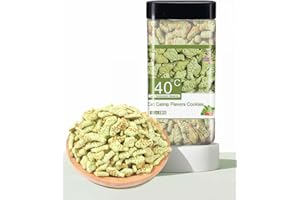 BNYEE Crunchy Cat Treats - Catnip & Salmon Flavored Treats for Cats - Natural Ingredients Kitten Treats- Promotes Healthy Teeth Snacks