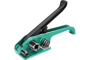 JIADIstrap Heavy Duty Banding Strapping Tensioner & Cutter Manual Packaging Tools Windlass for 1/2"-3/4" Width Polyester Poly Strap(Green)