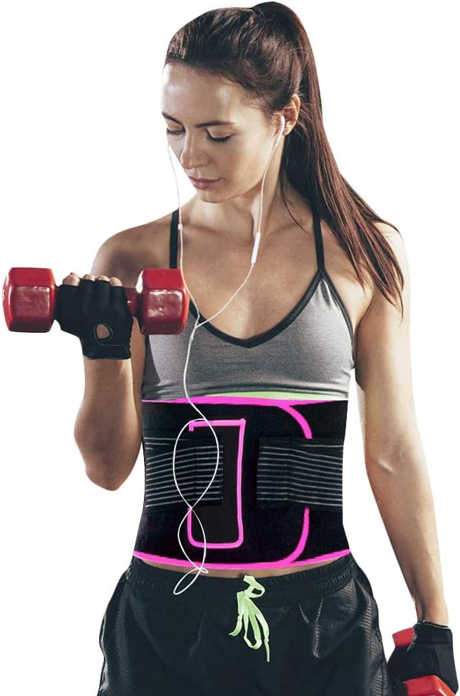 Waist Trimmer for Women Sweet Sweat - Adjustable Waist Tummy Trainer, Nano Silver Coating Gym Workout Belts with Pocket, Stomach and Back Lumbar Support