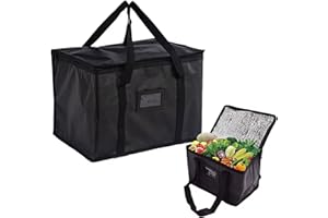 MYLEUS 2 Pack Insulated Cooler Bags - Heavy Duty Leakproof Food Delivery Bags with Zipper, Foldable Thermal Tote for Grocery 