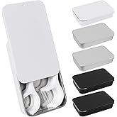 Adorila 6 Pack Travel Cotton Swab Qtip Holder, Portable Hair Tie Organizer with Lid, Flosser Dispenser, Plastic Flosser Dispenser Hair Accessories Organizer