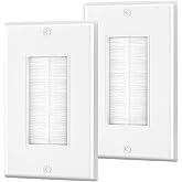 LEENUE Single Gang Brush Wall Plate Cable Pass Through Insert Wall Socket for Speaker Wires Coaxial Cables HDMI Cables or Net