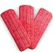 Washable Microfiber Mop Head (3 Pack) - Microfiber Replacement Mop Pads 16 x 5.5 Inches for Cleaning of Wet or Dry Floors - Professional Home/Office Cleaning Supplies, Red
