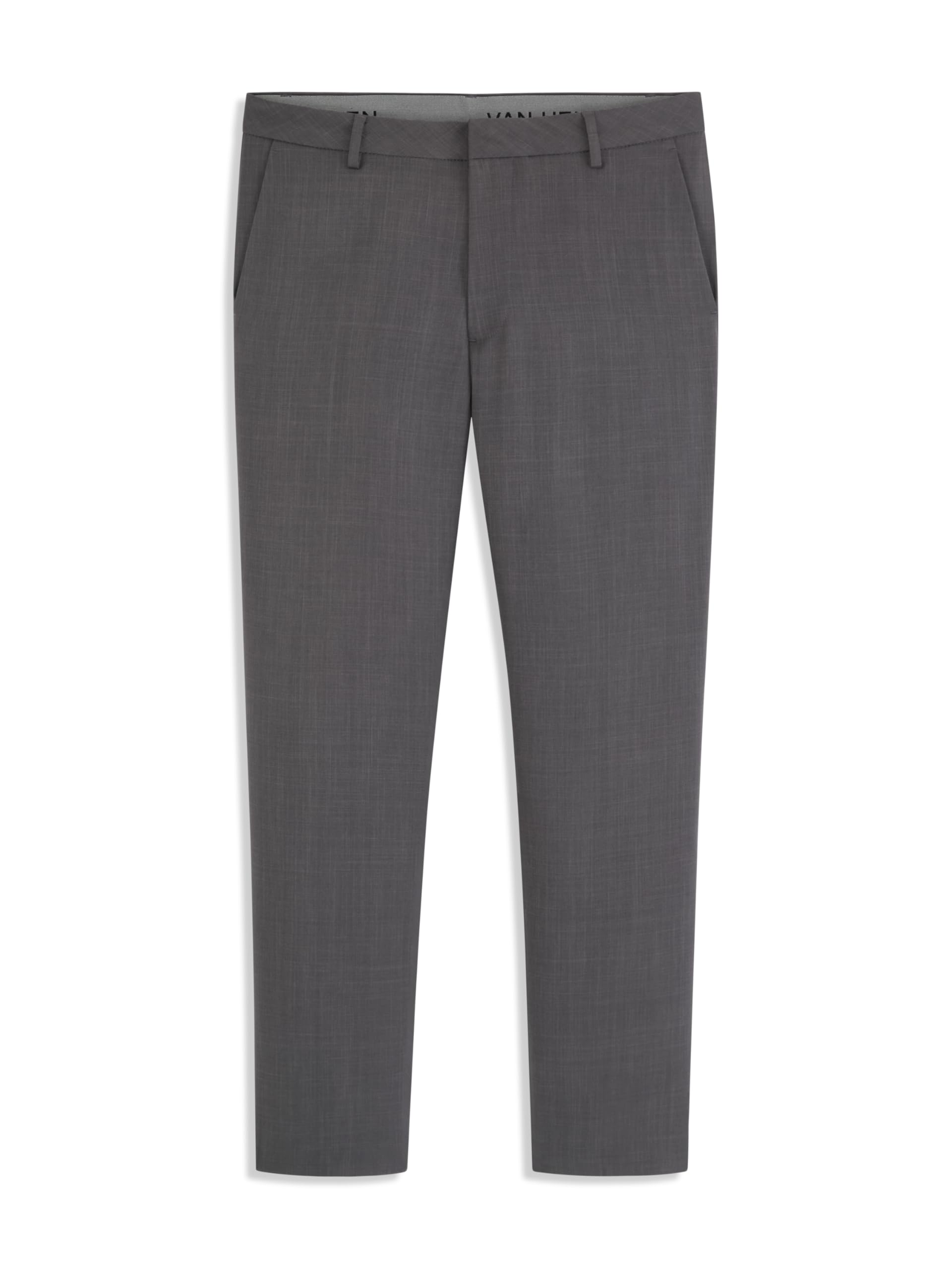 Van Heusen Men's Essential Melange Pull On Dress Pant, High Rise Grey, 33IN Image
