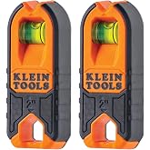 Klein Tools MSF1002 Magnetic Stud Finder and Level, Compact, Wood and Metal Detector with Bubble Vial for Accurate Markings, Felt Pad Backing, 2-Pack