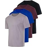 Real Essentials 4 Pack: Men's Cotton Performance Short Sleeve Crew Neck Pocket T-Shirt Athletic Top (Available in Big & Tall)
