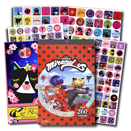 Miraculous Ladybug Stickers - Over 260 Stickers Bundled with Specialty Door Hanger