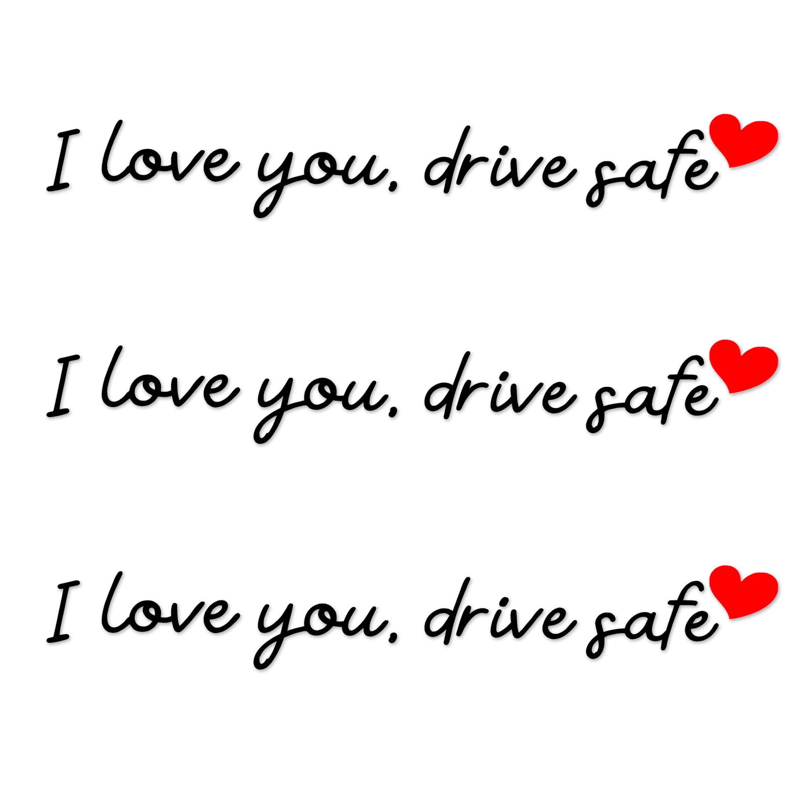 Photo 1 of 3pcs I Love You Driving Safe Mirror Sticker, Vinyl Car Decals Rear View Mirror Sticker Cute Car Drive Stickers and Decals for Vehicle Windows (Black)