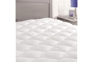 ExceptionalSheets Rayon from Bamboo Mattress Pad with Fitted Skirt - Extra Plush Cooling Topper - Queen