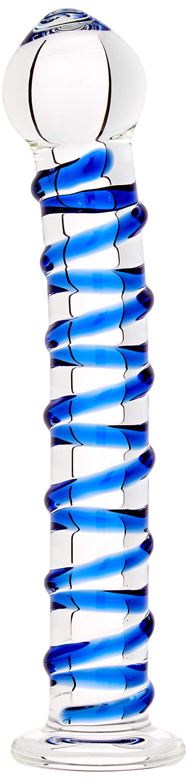 Glas Spiral Glass Dildo Blue, 1 Count (Pack of 1), (GLAS-75)