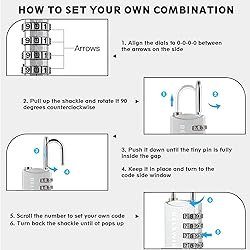 DELSWIN Small Combination Lock for Locker - 8Pack