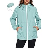 Hount Womens Waterproof Rain Jacket Lightweight Packable Hooded Raincoat Active Outdoor Windbreaker Jacket