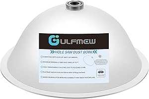 GULFMEW 1 Pack Drill Dust Bowl & Hole Saw Dust Bowl for Drilling, Installing Recessed Lights and Works with All Hole Saws, Silicone Transparent Drill Sawdust Collector, Adds Bearings for Durability