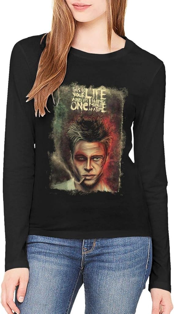 Amazon Co Jp Dave Ferguson ファイト クラブ ブラッド ピット 長袖 Tシャツ レディース プ Black 服 ファッション小物