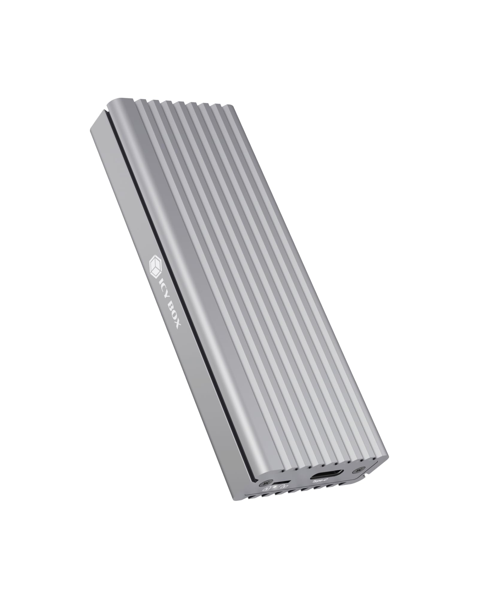 Icy Box External Type-C M.2 NVMe SSD Aluminium Enclosure, LED Power Light, USB3.1 Type C, Write Protection Switch, 1000MBs Transfer Rate Via USB3.0, Two Year Warranty